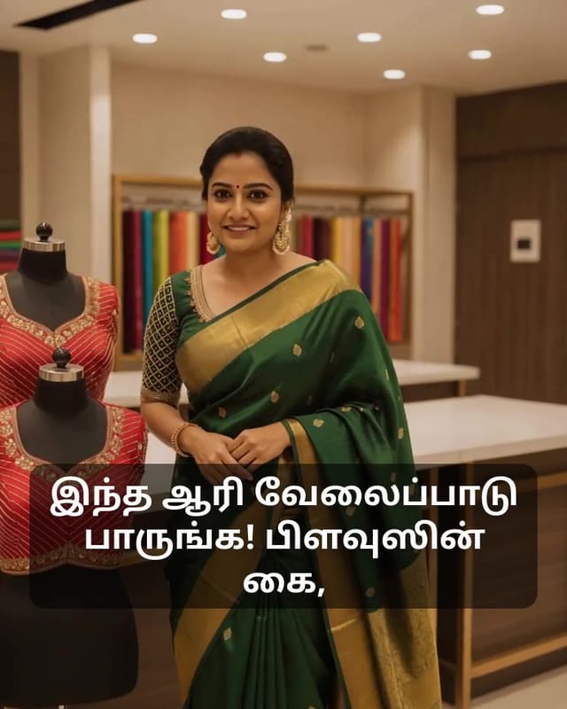 ஆரி வேலைப்பாடு கொண்ட பிளவுஸ்